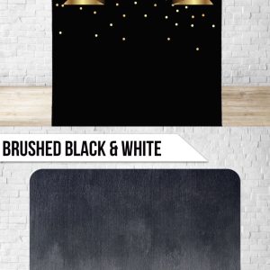 PB Backdrop - Golden Congratulations/Brushed Black & White (7.6x7.6)