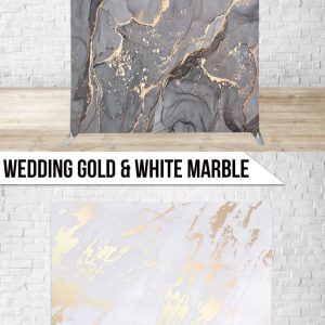 PB Backdrop - Grays Matter/Wedding Gold & White Marble (7.6x7.6)
