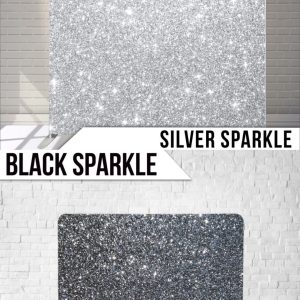 PB Backdrop - Silver Sparkle/Black Sparkle (7.6x7.6)