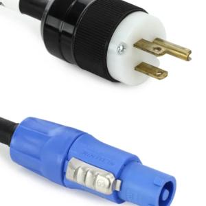 PowerCon A to Edison Male 5ft Cable (Green Ends)