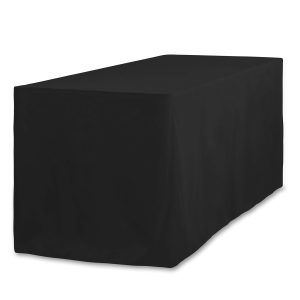 6ft Fitted Black Tablecloth (Black)