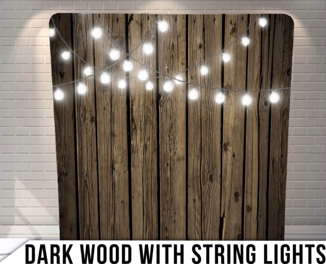 Dark Wood With String Lights